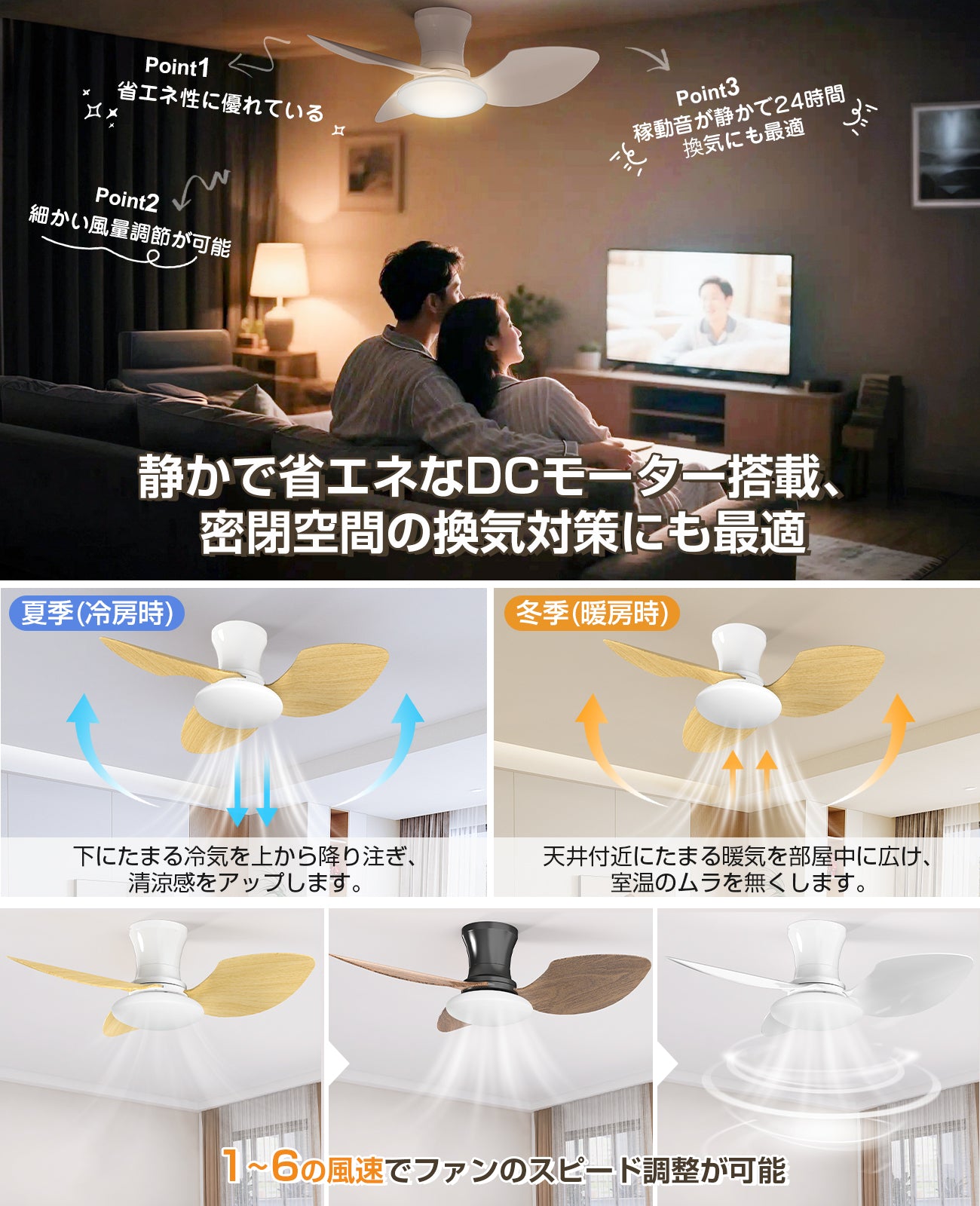 LW001 シーリングファンライト LED 52W 花型 Φ80/65cm