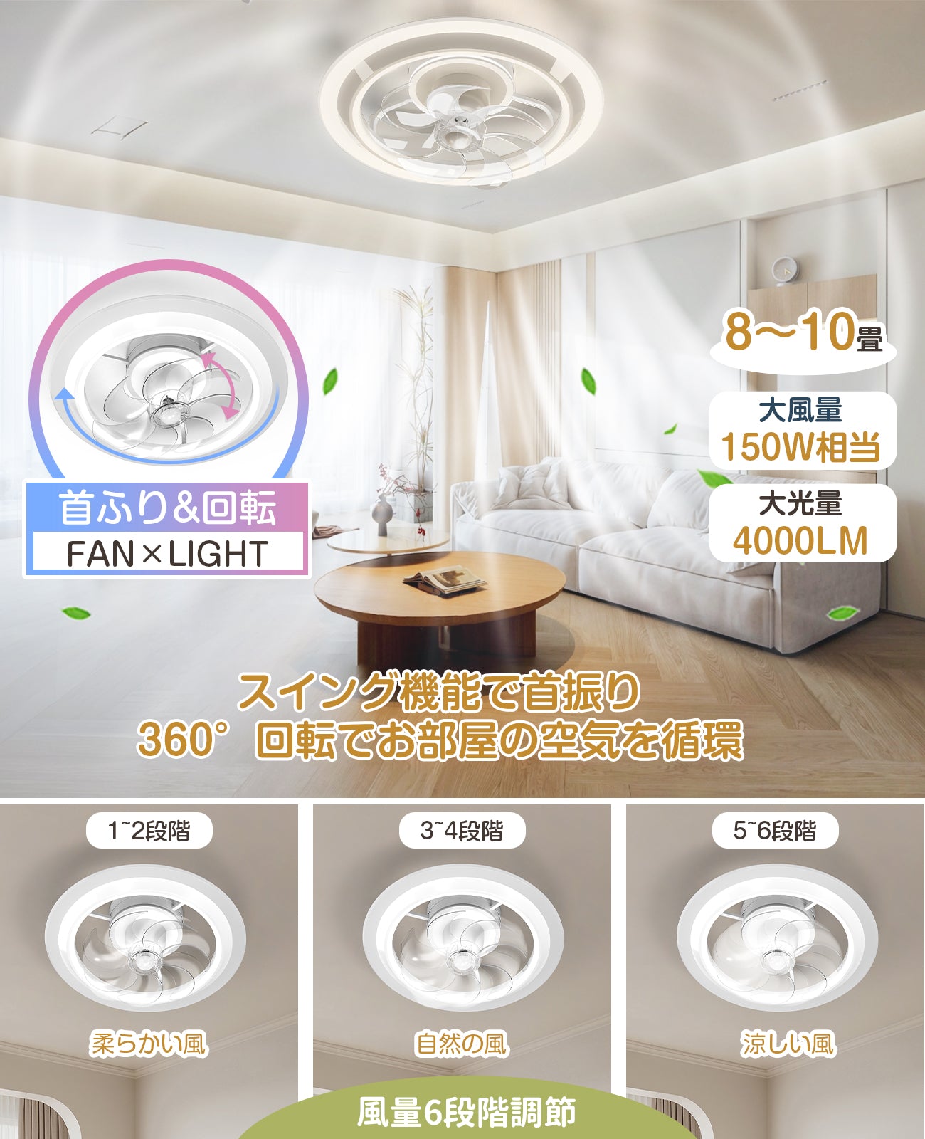 LW017 シーリングファンライト LED 60W 大型