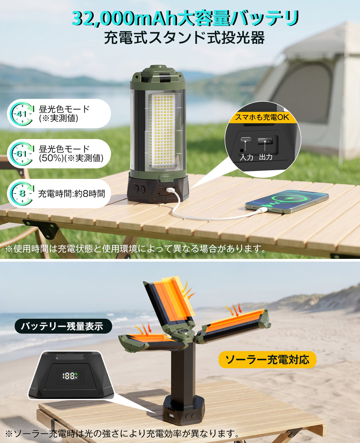 型番：LA099W三脚スタンド付き投光器