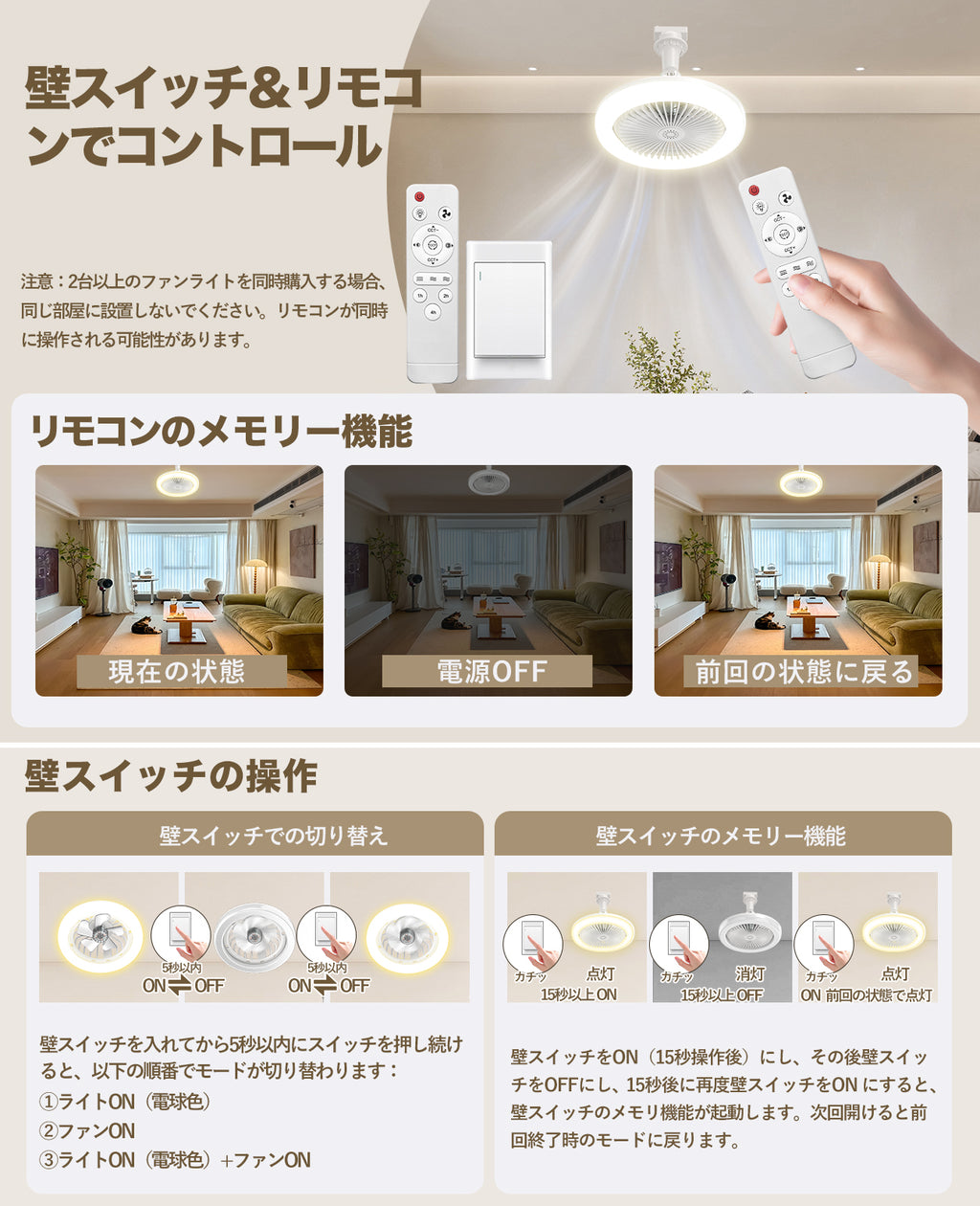 LW011 シーリングファンライト LED 24W E26