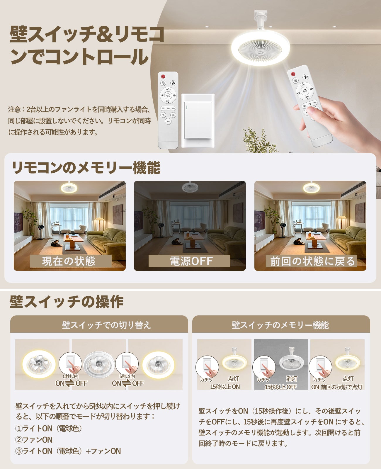 LW011 シーリングファンライト LED 24W E26