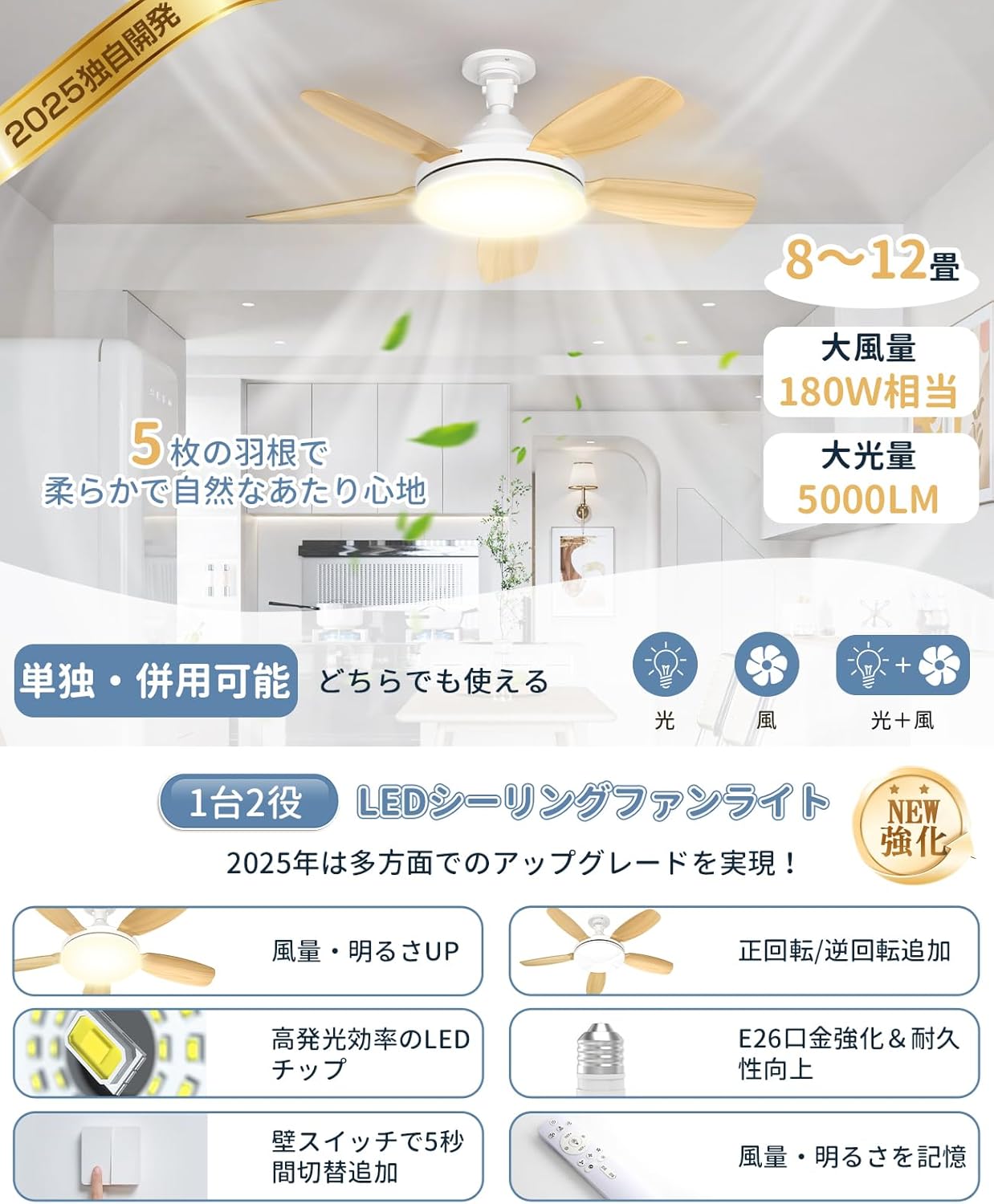 LW014 シーリングファンライト LED 44W E26